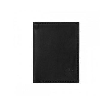 CARHARTT LEATHER FOLD WALLET I030268 BLACK