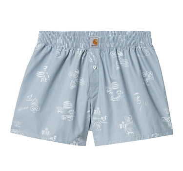 CARHARTT WIP COTTON BOXER I032355 STAMP PRINT MISTY SKY