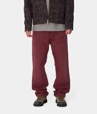 CARHARTT WIP PANTALON DOUBLE GENOU I031501 TOILE VIEILLIE MALBEC