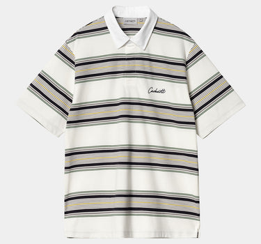 CARHARTT WIP GAINES RUGBY POLO SHIRT I033614 STRIPE WAX