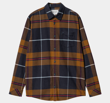 Carhartt Wip Gornett 셔츠 i033819 Deep Hamilton Brown 점검