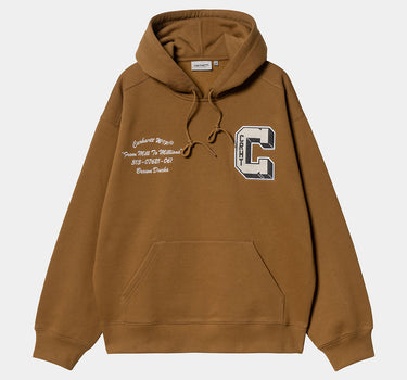 CARHARTT WIP HOODED BROWN DUCKS SWEATSHIRT I033930 HAMILTON BROWN