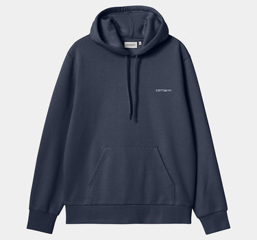 CARHARTT WIP HOODED SCRIPT EMBROIDERY SWEATSHIRT I033658 AIR FORCE BLUE