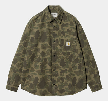 CARHARTT WIP LS DUCK SHIRT I033769 CAMO DUCK GREEN