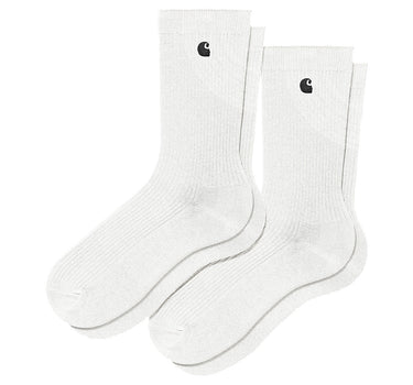 Carhartt Wip Madison SOCKS I030923 White Black 2 Pairs Pack