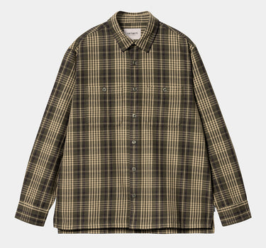 CARHARTT WIP MANDLIK SHIRT I033822 CHECK OFFICE GREEN