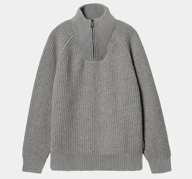 CARHARTT WIP MARLON HALF ZIP SWEATER I033913 GREY HEATHER