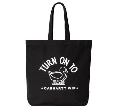 CARHARTT WIP STAMP TOTE BAG I033629 BLACK WHITE