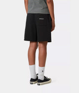CARHARTT WIP WOMENS BRENTA SWEAT SHORT I036292 BLACK HEAVY STONE WASHED - Shoelosophy