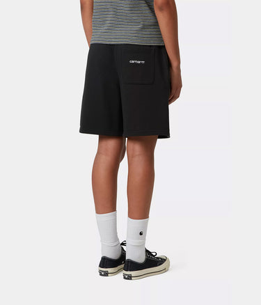 CARHARTT WIP WOMENS BRENTA SWEAT SHORT I036292 BLACK HEAVY STONE WASHED - Shoelosophy