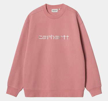 CARHARTT WIP WOMENS CARHARTT SWEATSHIRT I033647 DUSTY ROSE MOONBEAM