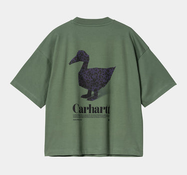 CARHARTT WIP WOMENS FOLD LEO T-SHIRT I034007 DUCK GREEN