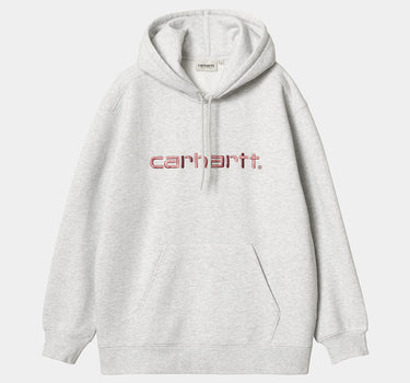 CARHARTT WIP WOMENS HOODED CARHARTT SWEATSHIRT I033648 ASH HEATHER DUSTY ROSE