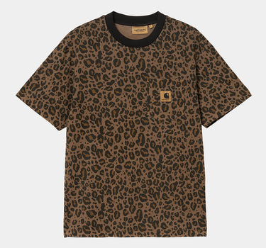 CARHARTT WIP WOMENS LEO POCKET T-SHIRT I034017 CAMO LEO GARMENT DYED