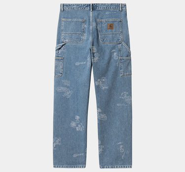 Carhartt Wip Wip Womens Meitland Stamp Pant I033742 Blue Bleached