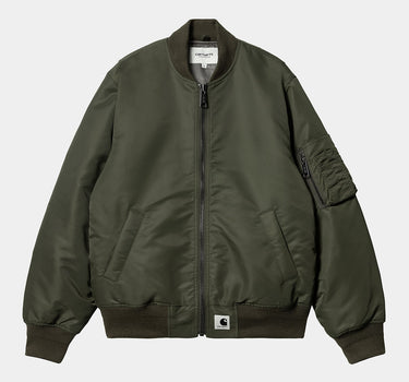 CARHARTT WIP WOMENS OLTEN BOMBER JACKET I032248 PLANT SMOKE GREEN