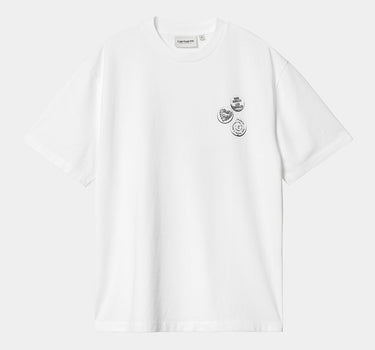 CARHARTT WIP WOMENS PINS T-SHIRT I034006 WHITE BLACK