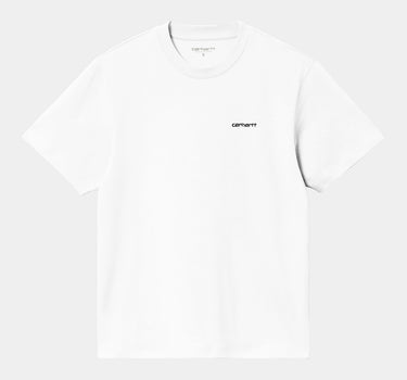 CARHARTT WIP WOMENS SCRIPT EMBROIDERY T-SHIRT I032293 WHITE