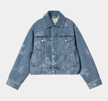 CARHARTT WIP WOMENS STAMP JACKET I033744 DENIM MAITLAND