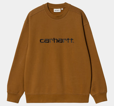 CARHARTT WIP WOMENS SWEATSHIRT I032694 DEEP HAMILTON BROWN