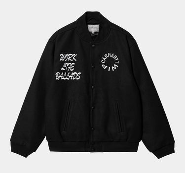 CARHARTT WIP WORK VARSITY BOMBER JACKET I032003 WOOL BLACK