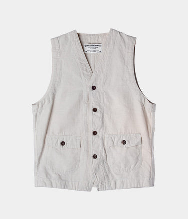 CHESAPEAKE'S WORK VEST LINEN ST. MITCHELL IVORY GILET UOMO