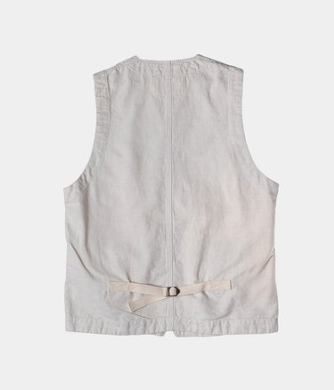CHESAPEAKE'S WORK VEST LINEN ST. MITCHELL IVORY GILET UOMO