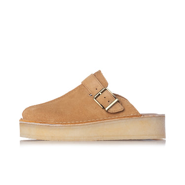 Clarks Originals Womens Desert Trek Wedge MULE MID TAN SUEDE