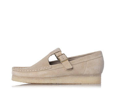 CLARKS ORIGINALS WOMENS WALLABEE T BAR MAPLE