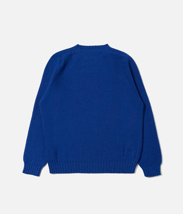 UNIVERSAL WORKS SEAMLESS CREW SWEATER 33471 SHETLAND WILD WORK BLUE