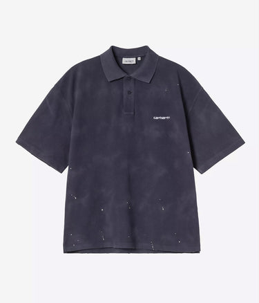 CARHARTT WIP PAINTER POLO I036856 DARK NAVY DESTROY WASH SPLATTER