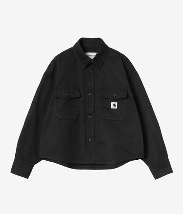 CARHARTT WIP WOMENS KELLY SHIRT JACKET I036320 BLACK RINSED