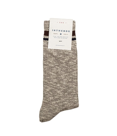 IN THE BOX COUNTRY BICOLOR SOCKS GREY HEATHER MADE IN ITALY