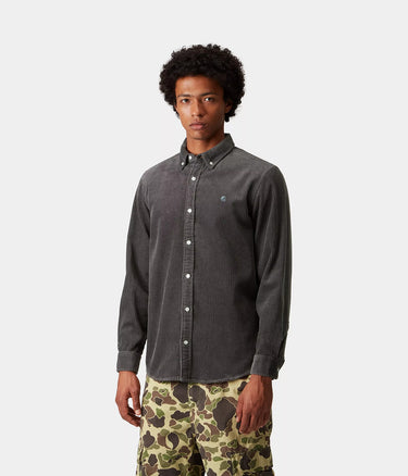 CARHARTT WIP MADISON CORD SHIRT I029958 GRAPHITE
