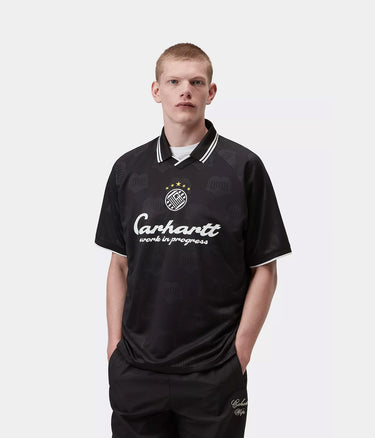 CARHARTT WIP TERRACE  FOTTBALL T-SHIRT I037567 HEART TRAIN JACQUARD BLACK