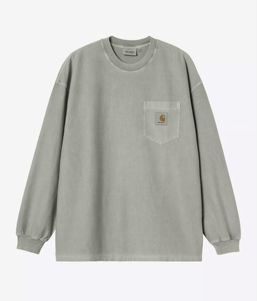 CARHARTT WIP LOOSE POCKET T-SHIRT I036862 SHADY GREEN GARMENT DYED LONG SLEEVES