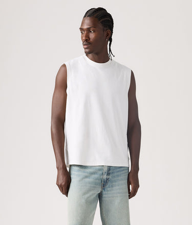 LEVI'S MUSCLE TANK 90S FADE 004V1-0005 BRIGHT WHITE SLEEVELESS BOXY FIT