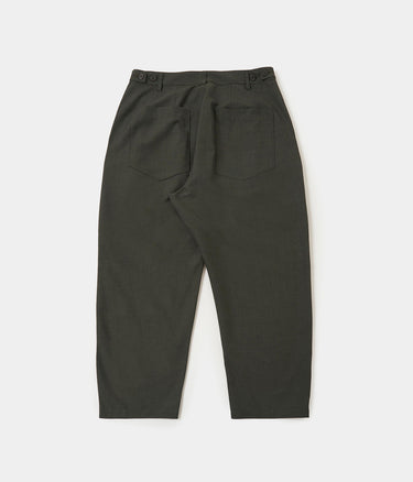 UNIVERSAL WORKS DUTCH PANT P34028 TROPICAL SUITING OLIVE MARL