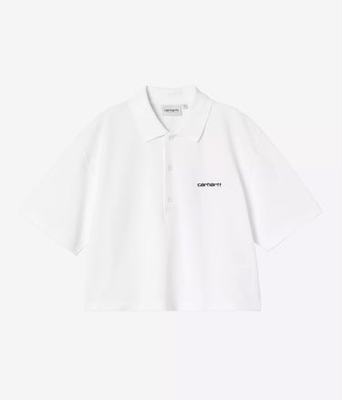 CARHARTT WIP WOMENS SCRIPT POLO TS I034553 WHITE