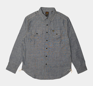 LEE 101 70S SHIRT DRY SELVEDGE CHAMBRAY STEEL BLUE