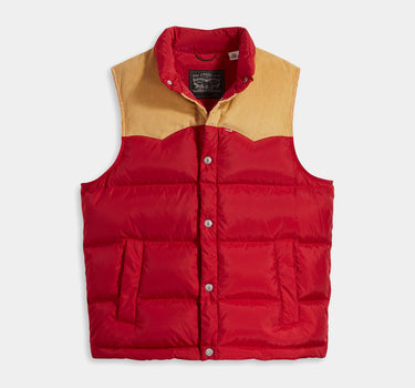 LEVI'S WESTERN SUPER PUFFER VEST RHYTHMIC RED