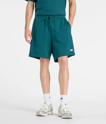 NEW BALANCE SPORT ESSENTIAL FRENCH TERRY SHORT MS41520 MEDUSA GREEN - Shoelosophy