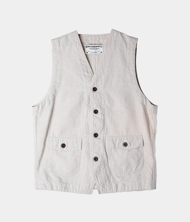 CHESAPEAKE'S WORK VEST LINEN ST. MITCHELL IVORY GILET UOMO