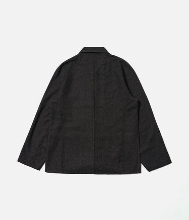 UNIVERSAL WORKS STATION JACKET 33123 SALT N PEPPER TWEED BLACK