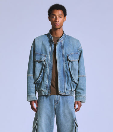LEVI'S BLUE TAB DENIM BOMBER JACKET 006V0-0000 BLUE BRAVO