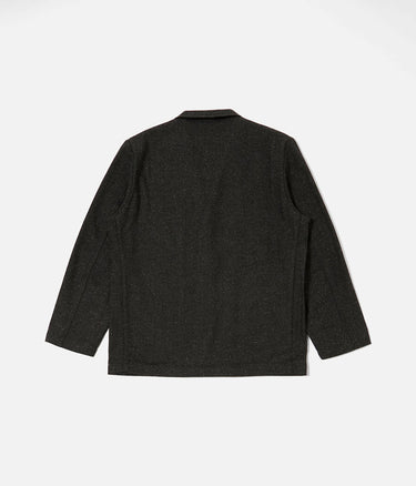 UNIVERSAL WORKS THREE BUTTON JACKET 33125 SALT N PEPPER TWEED BLACK
