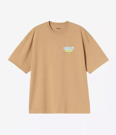 CARHARTT WIP LUGGAGE LABEL T-SHIRT I036892 DUSTY HAMILTON BROWN