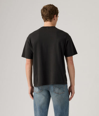 LEVI'S CROPPED T-SHIRT GARMENT DYED 0049F-0004 JET BLACK GARMENT DYED