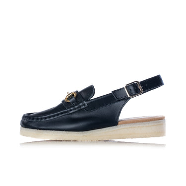 CLARKS ORIGINALS WOMENS WALLABEE SLING SCHWARZES LEDER
