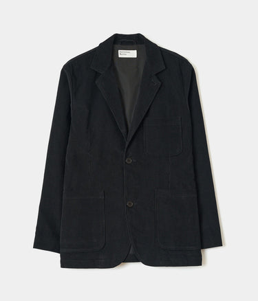 UNIVERSAL WORKS CAT CORD TWO BUTTON JACKET 35570 BLACK